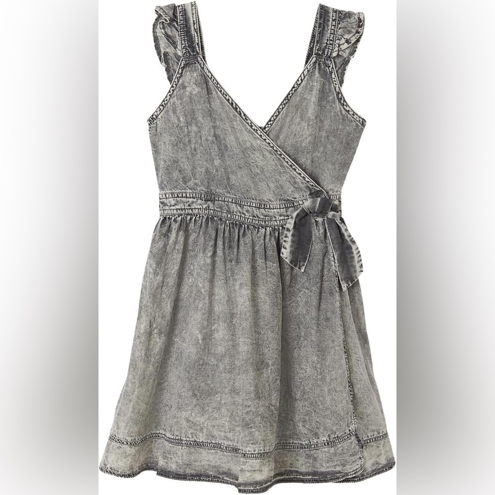 Mayoral Gray Chambray Dress Girls Size 12 New Without Tags - Picture 1 of 5